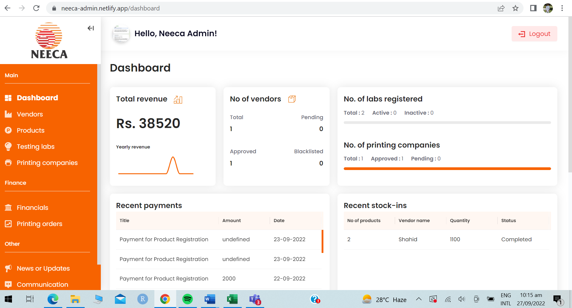 Admin Portal Admin Portal