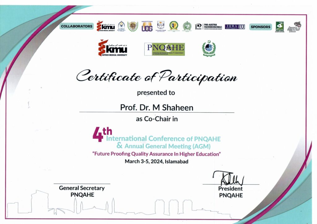 Co Chair 4th Intl Conf on QA