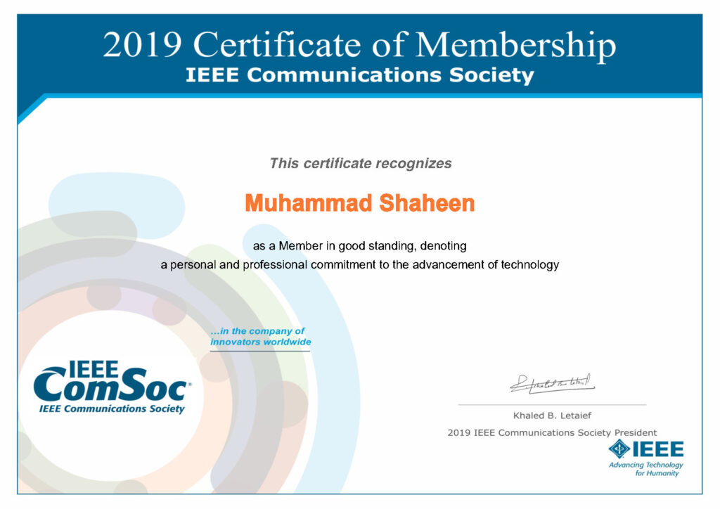 IEEEMemberCertificate (1) Comunication Society